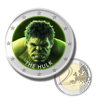 2 Euro Coloured Coin Superhero - Hulk