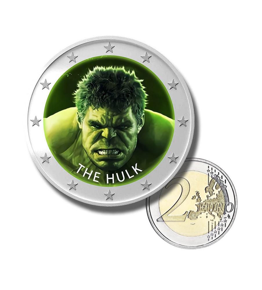 2 Euro Coloured Coin Superhero - Hulk