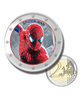 2 Euro Coloured Coin Superhero - Spider-Man