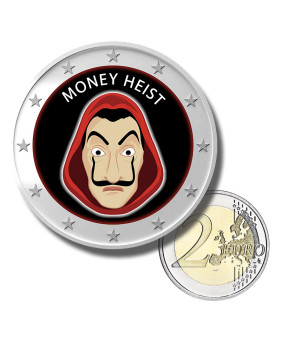 2 Euro Coloured Coin Money Heist