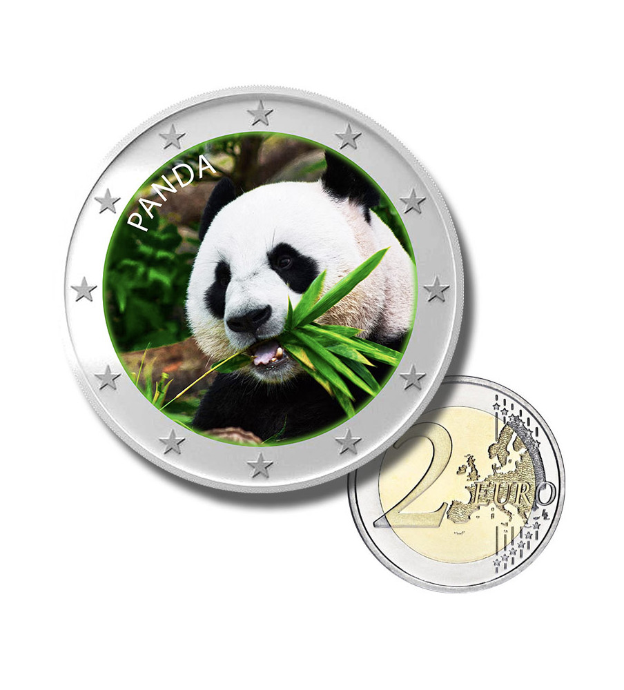 2 Euro Coloured Coin Panda
