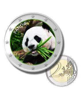 2 Euro Coloured Coin Panda