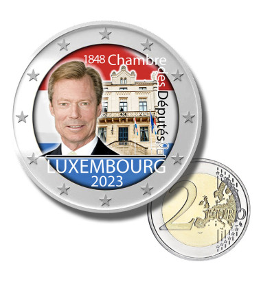 2 Euro Coloured Coin 2023 Luxembourg Chamber of Deputies