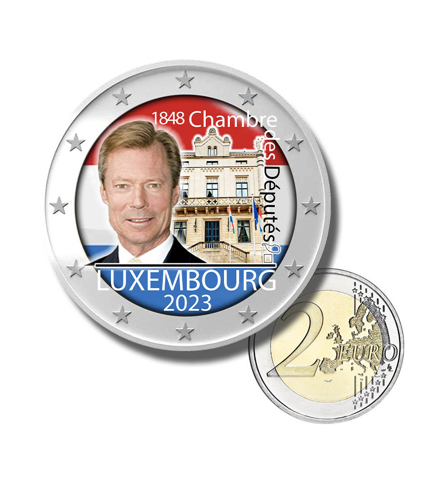 2 Euro Coloured Coin 2023 Luxembourg Chamber of Deputies