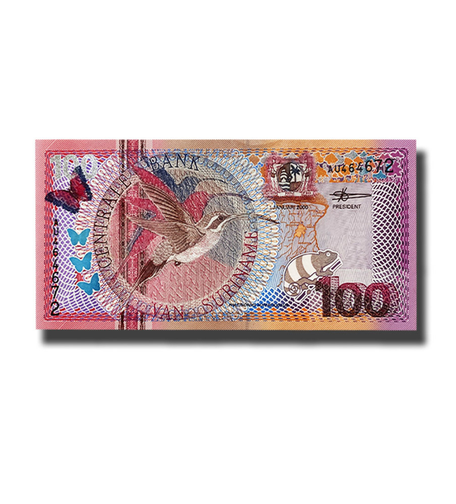 2000 Suriname 100 Gulden Banknote Uncirculated