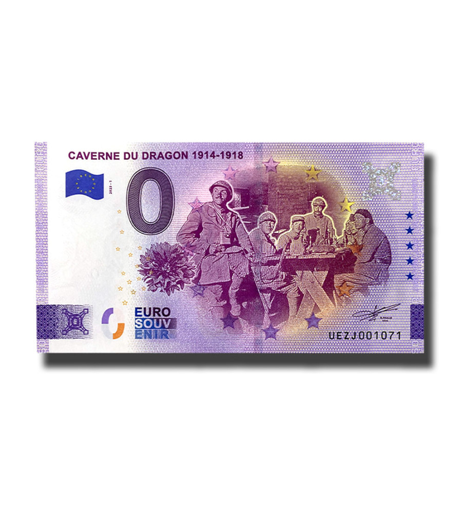 0 Euro Souvenir Banknote Caverne Du Dragon 1914 -1918 France UEZJ 2023-1