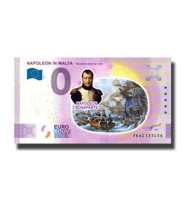 0 Euro Souvenir Banknote Napoleon In Malta - The Great Siege Colour Malta FEAZ 2023-1