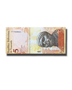 2007 Venezuela 5 Bolivares Banknote Uncirculated