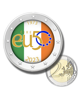 2 Euro Coloured Coin 2023 Ireland 50th Anniversary Of EU Membership