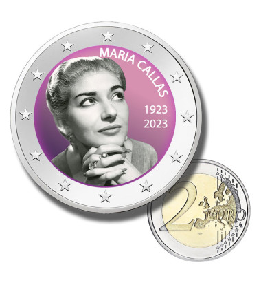 2 Euro Coloured Coin Maria Callas