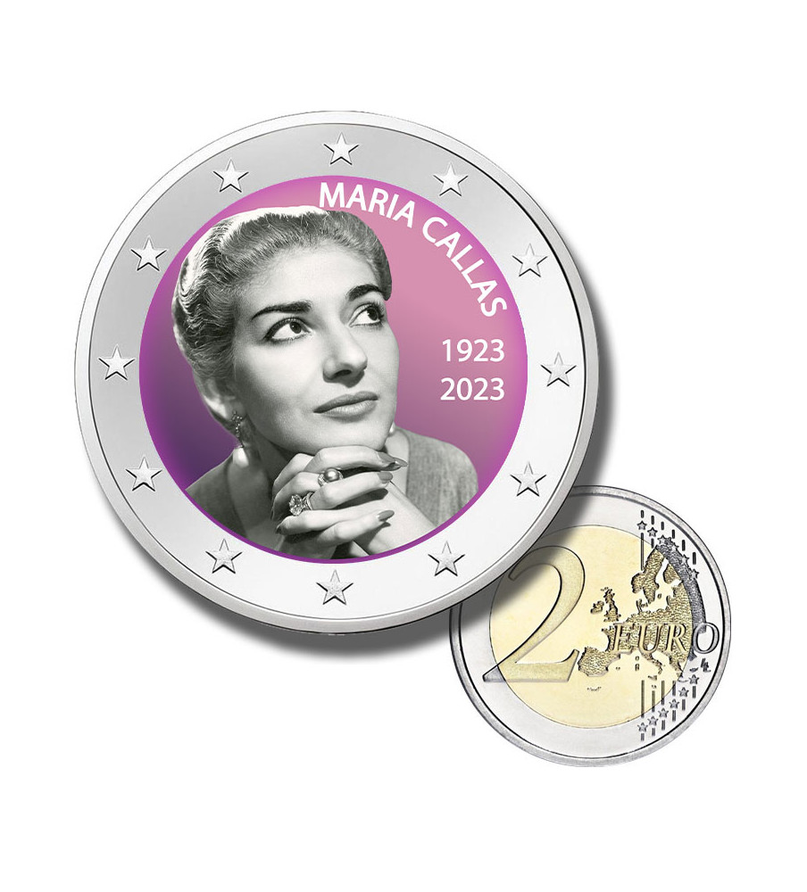 2 Euro Coloured Coin Music Star - Maria Callas
