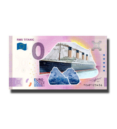 0 Euro Souvenir Banknote RMS Titanic Colour Ireland TEAP 2023-2