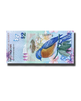 2009 Bermuda 2 Dollars Banknote Bluebird, ClockTower, Dockyard Uncirculated