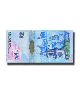 2009 Bermuda 2 Dollars Banknote Bluebird, ClockTower, Dockyard Uncirculated