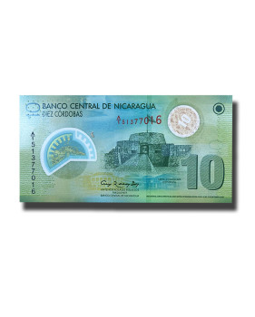 2007 Nicaragua Republic 10 Cordobas Polymer Banknote Uncirculated