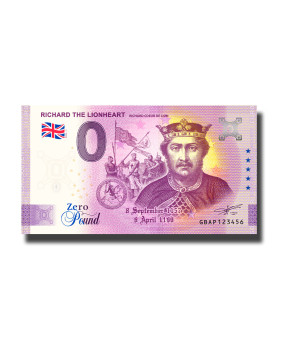 0 Pound Souvenir Banknote Richard The Lionheart United Kingdom GBAP 2022-1