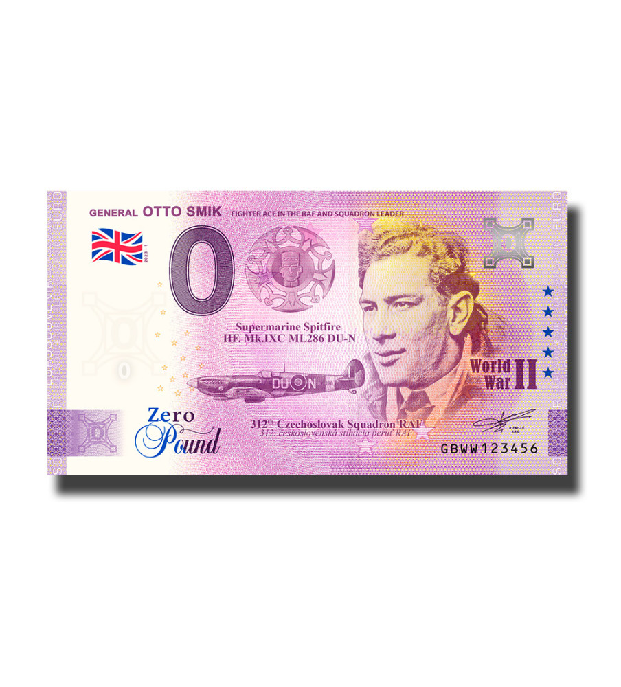 0 Pound Souvenir Banknote General Otto Smik WWII United Kingdom GBWW 2023-1