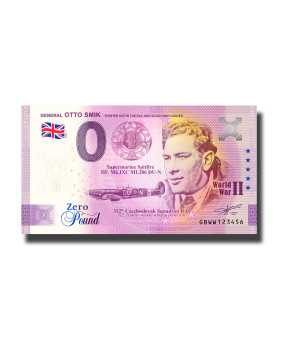 0 Pound Souvenir Banknote General Otto Smik WWII United Kingdom GBWW 2023-1
