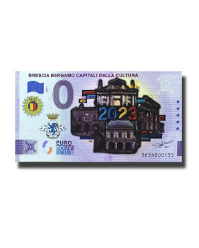 0 Euro Souvenir Banknote Brescia Bergamo Capitali della Cultura Colour Italy SEER 2023-1