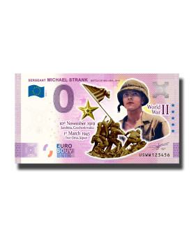 0 Euro Souvenir Banknote Sergeant Michael Strank Colour USA USWW 2023-1