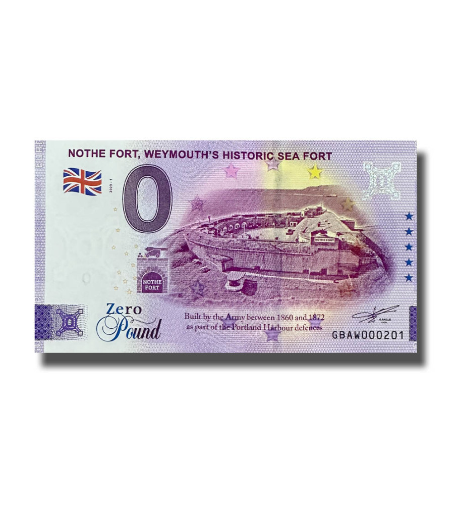 0 Pound Souvenir Banknote Nothe Fort Weymouth's Historic Sea Port United Kingdom GBAW 2023-1