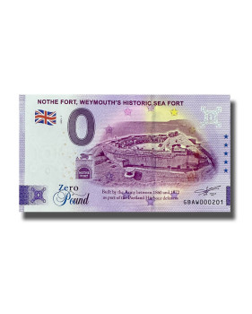 0 Pound Souvenir Banknote Nothe Fort Weymouth's Historic Sea Port United Kingdom GBAW 2023-1