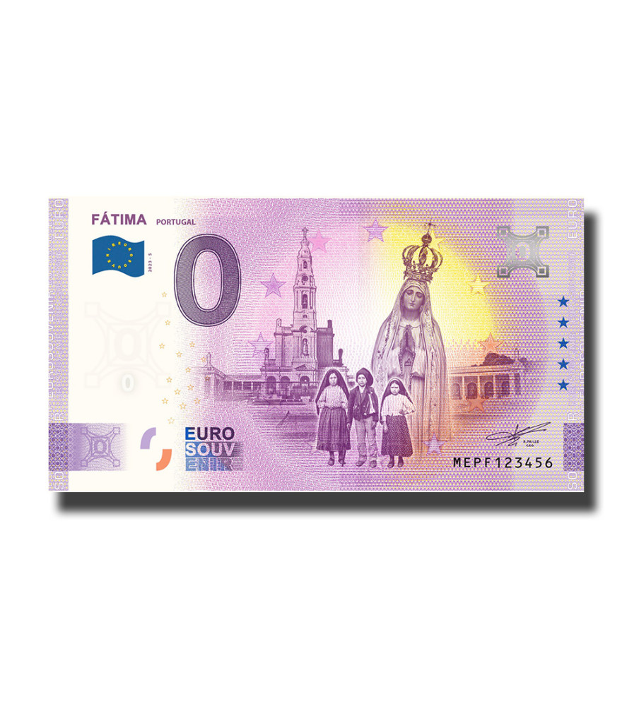0 Euro Souvenir Banknote Fatima Portugal MEPF 2023-5