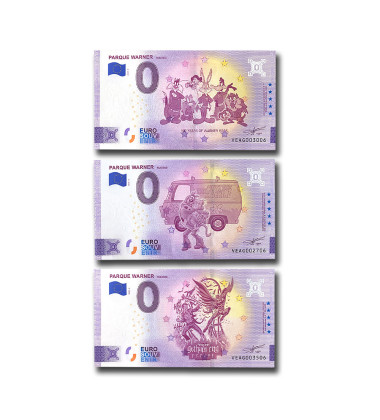 0 Euro Souvenir Banknote Park Warner Madrid - Set of 3 Spain VEAG 2023-4,5,6