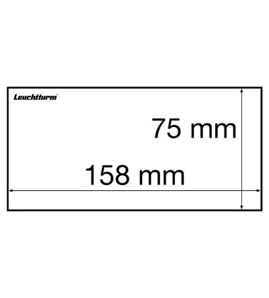 Leuchtturm Plastic Sleeves for Banknotes 158mm x 75mm Open 50 per Pack of 180gr