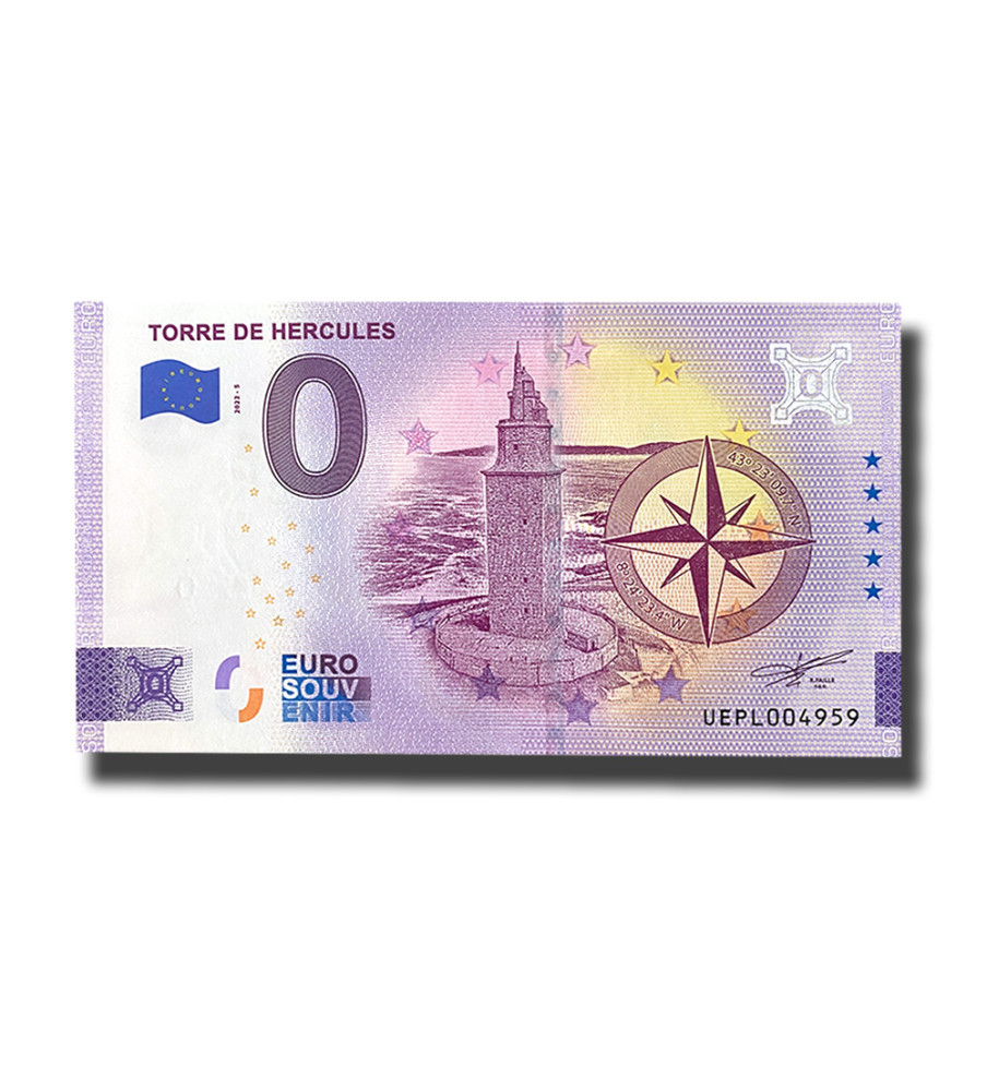 0 Euro Souvenir Banknote Torre De Hercules France UEPL 2022-5