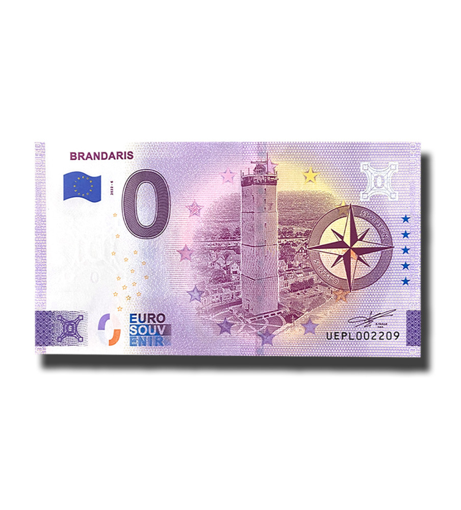 0 Euro Souvenir Banknote Brandaris France UEPL 2022-6