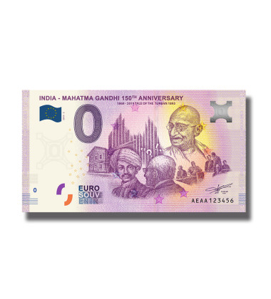 0 Euro Souvenir Banknote India - Mahatma Gandhi 150Th Anniversary 1868-2019 Tale Of The Turban 1893