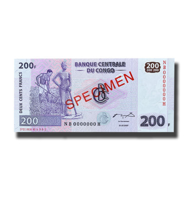 2007 Congo 50-1000 Francs - Set Of 5 Banknotes Specimen Uncirculated