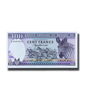 1989 Rwanda 100 Francs Banknote Uncirculated