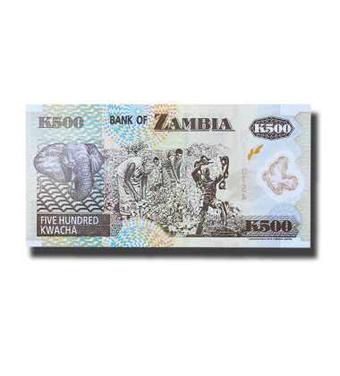 2005 Zambia 500 Kwacha Polymer Banknote Uncirculated