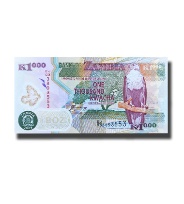 2008 Zambia 1000 Kwacha Polymer Banknote Uncirculated