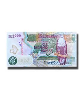 2008 Zambia 1000 Kwacha Polymer Banknote Uncirculated