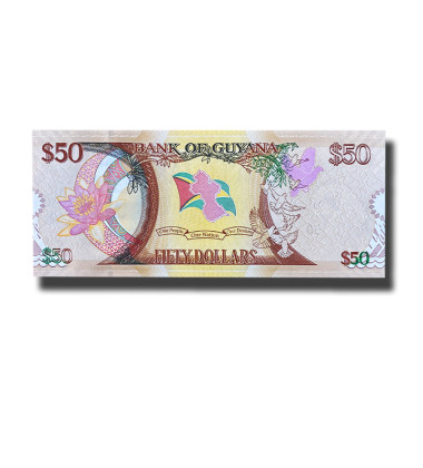 2016 Guyana 50 Dollars Banknote 50th Ann Of Independence Uncirculated