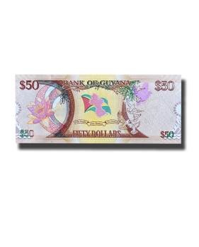 2016 Guyana 50 Dollars Banknote 50th Ann Of Independence Uncirculated