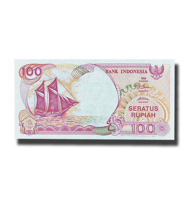 1992 Indonesia 100 Rupiah Banknote Anak Gunung Krakatau Uncirculated