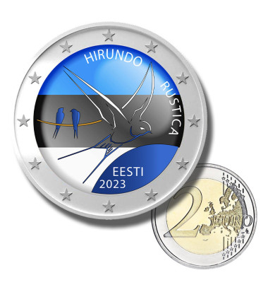 2 Euro Coloured Coin 2023 Estonia The Barn Swallow