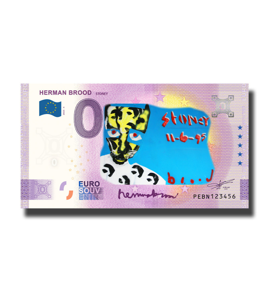 0 Euro Souvenir Banknote Herman Brood Stoney Colour Netherlands PEBN 2023-4