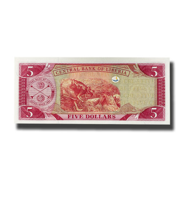 2003 Liberia 5 Dollars Banknote Uncirculated