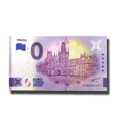0 Euro Souvenir Banknote Praha Czech Republic CZAA 2022-8
