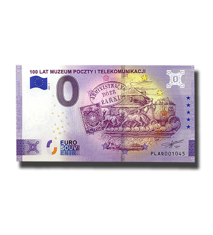 0 Euro Souvenir Banknote 100 Lat Muzeum Poczty I Telekomunikacji Poland PLAQ 2021-1