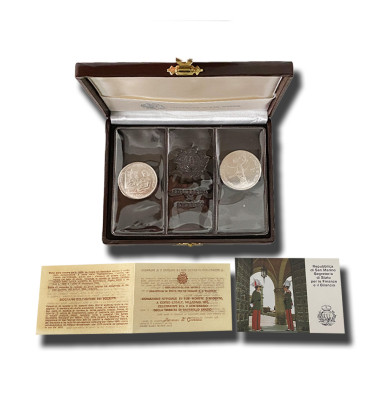 1983 San Marino 500th Anniversary Of The Birth Of Raphael Set of 2 Silver Coins BU