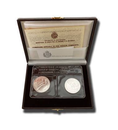1984 San Marino Olympic Games Set of 2 Silver Coins BU