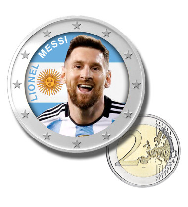 2 Euro Coloured Coin Football Star - Lionel Messi