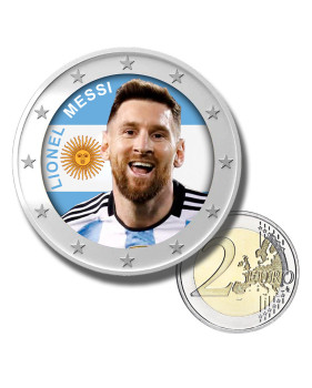 2 Euro Coloured Coin Football Star - Lionel Messi