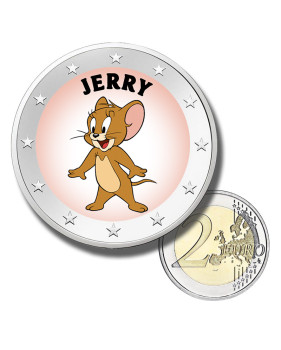 2 Euro Coloured Coin Cartoons - Jerry